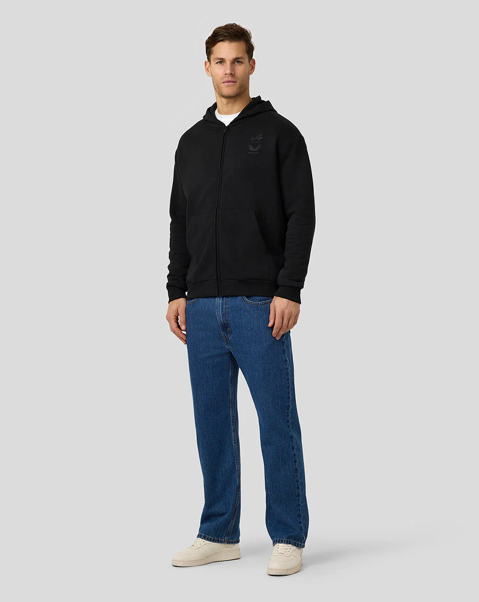 BWT Alpine Formula One Team Unisex Dual Brand Dual Brand Black on Black Zipped Hoodie - Image 5
