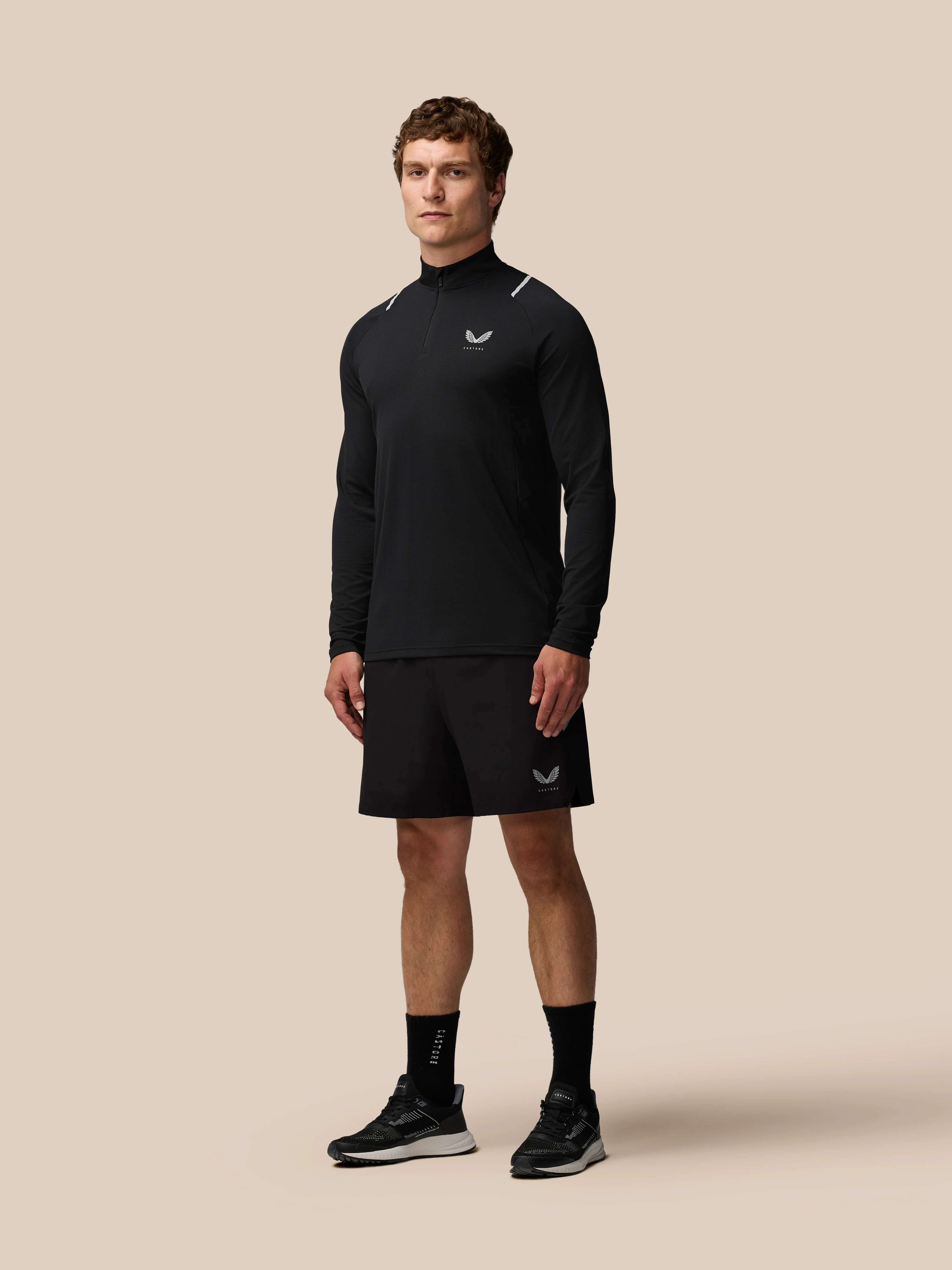 Apex Training 1/4 Zip Top - Black/Silver Reflective