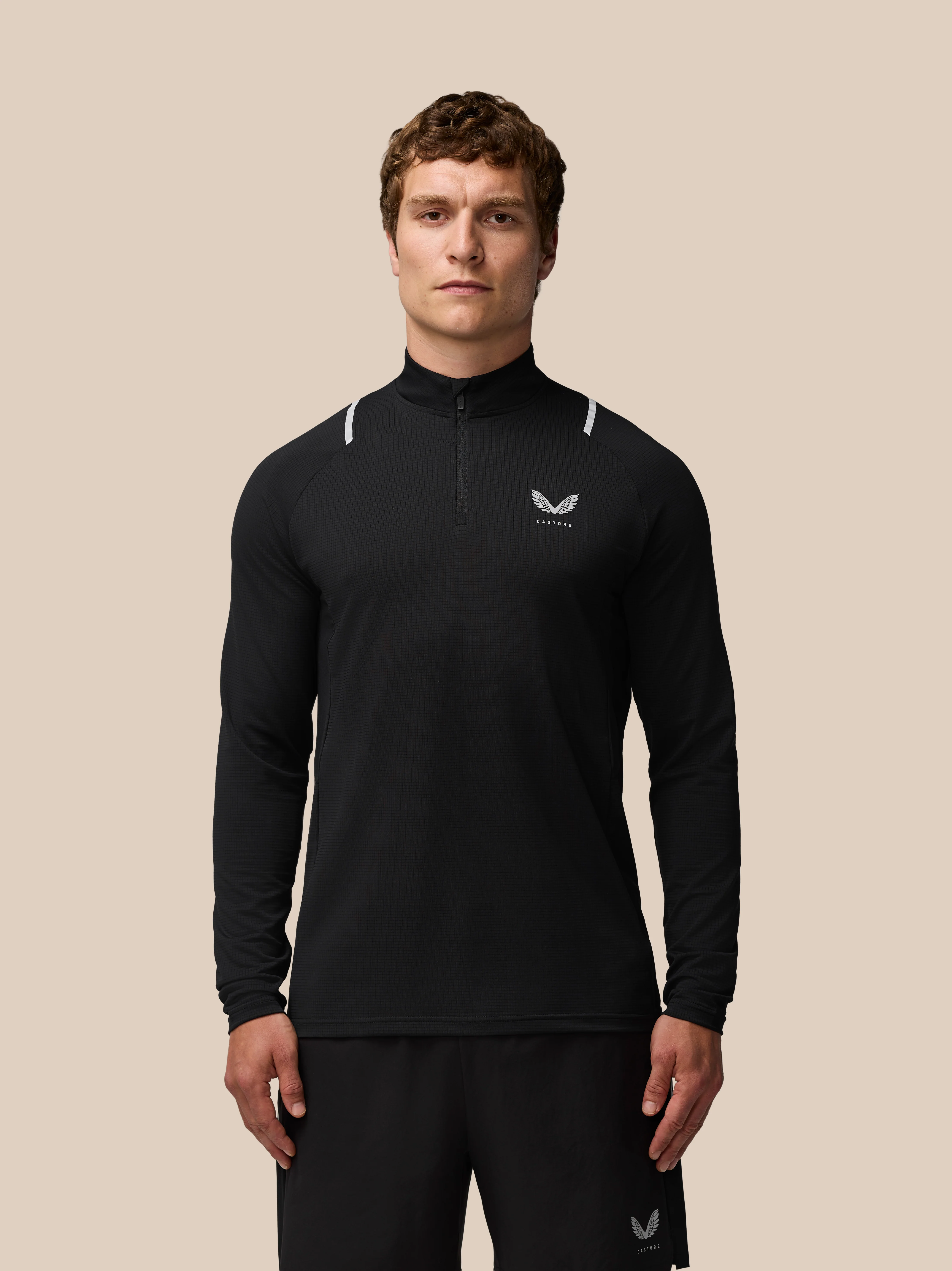Apex Training 1/4 Zip Top - Black/Silver Reflective - Image 2