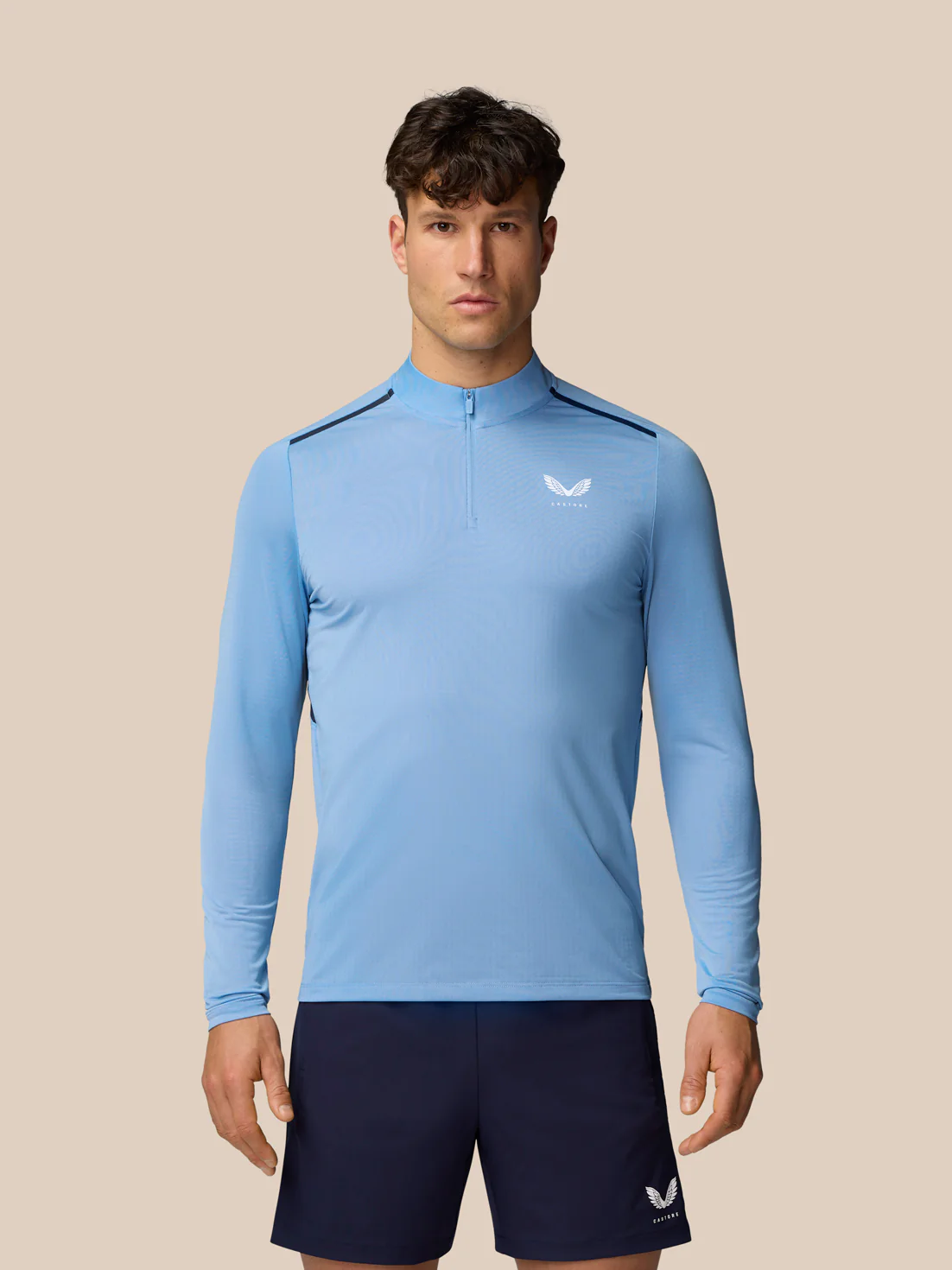 Apex Training 1/4 Zip Top - Sky Blue