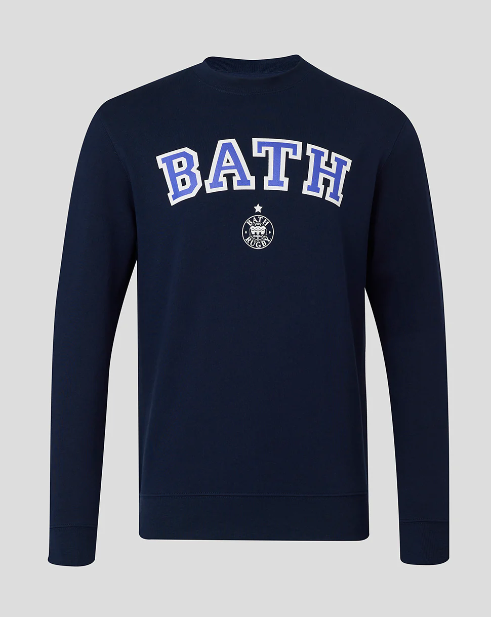Bath Rugby Unisex Varsity Crew Sweatshirt - French Navy