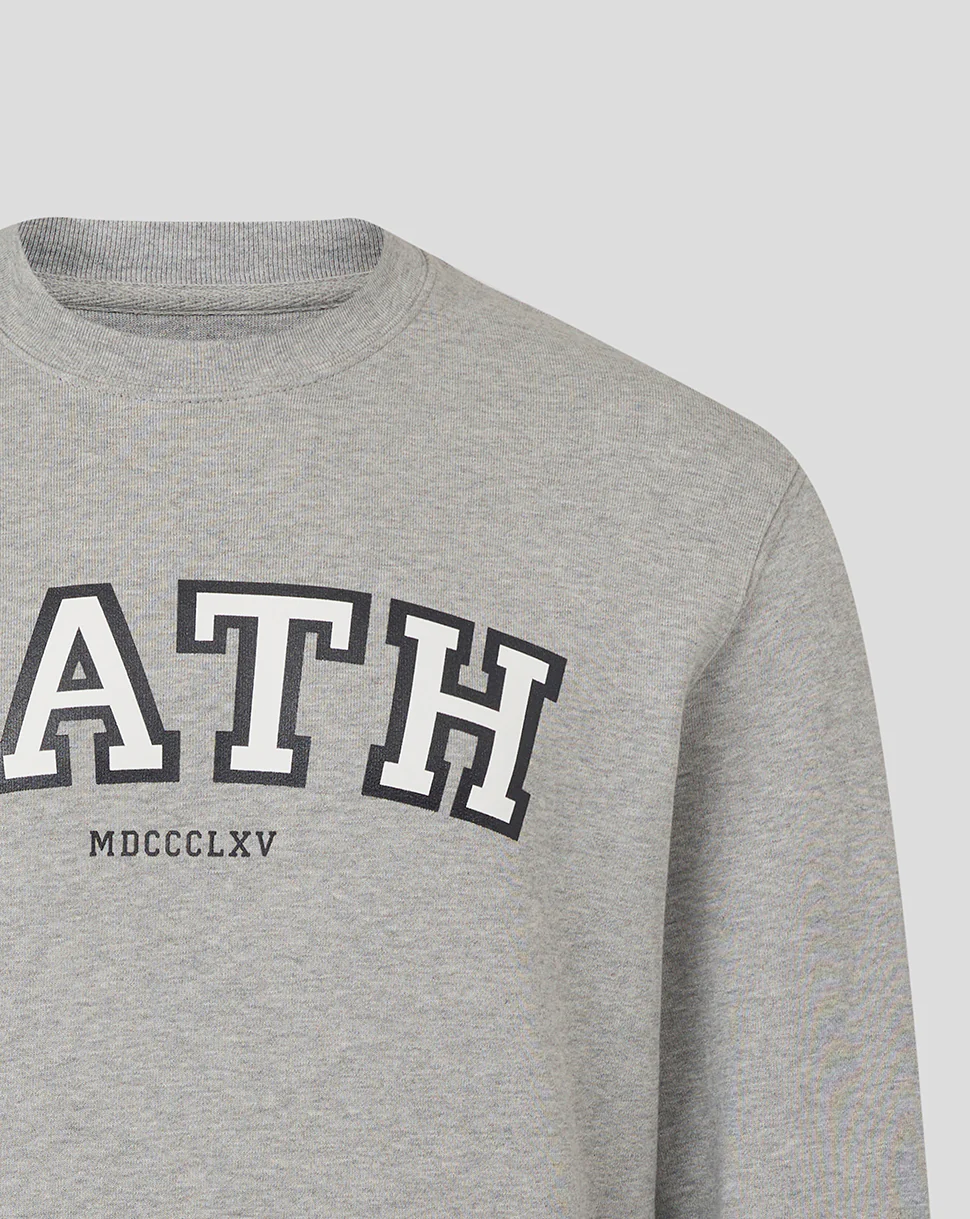 Bath Rugby Unisex Varsity Crew Sweatshirt - Heather Grey - Image 3