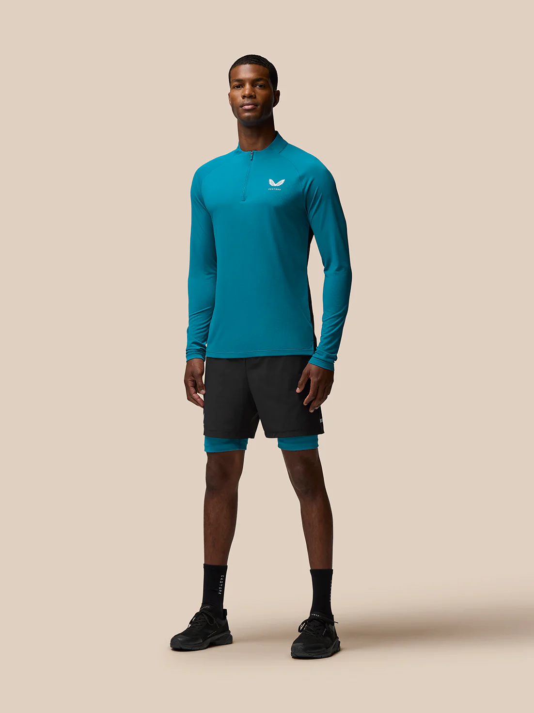 Flow Training 1/4 Zip Top - Dark Aqua - Image 7
