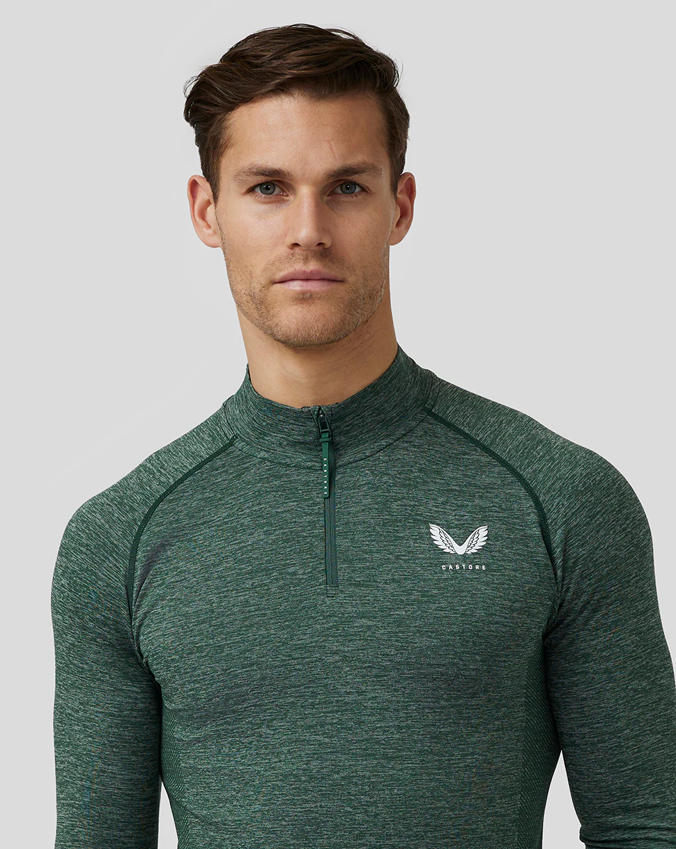 Men’S Golf Body Mapped Seamless Quarter Zip Top - Pine Grey - Image 4