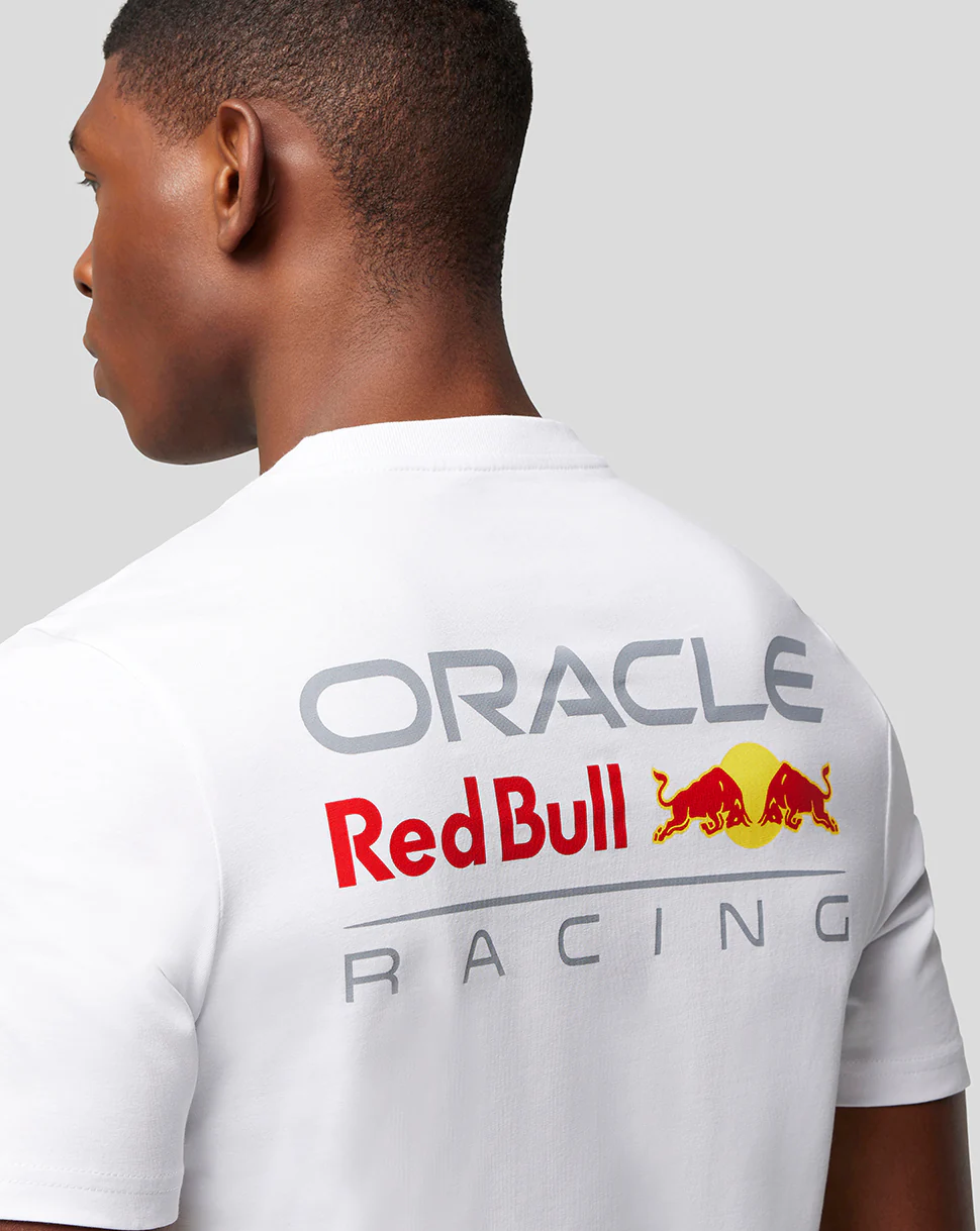 Oracle Red Bull Racing Unisex Core T-Shirt Full Colour Logo - White - Image 5