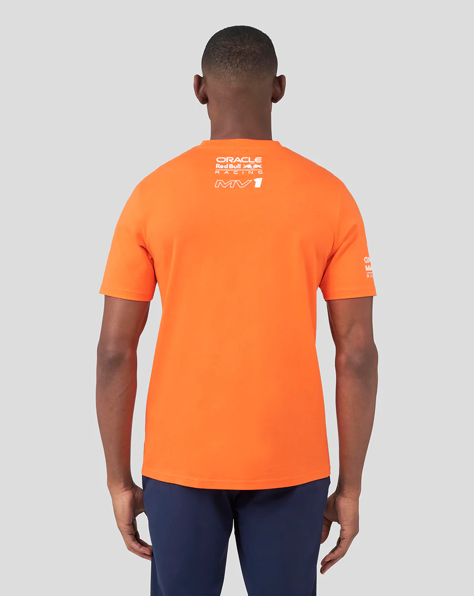 Oracle Red Bull Racing Unisex Driver Max Verstappen T-Shirt - Exotic Orange - Image 3