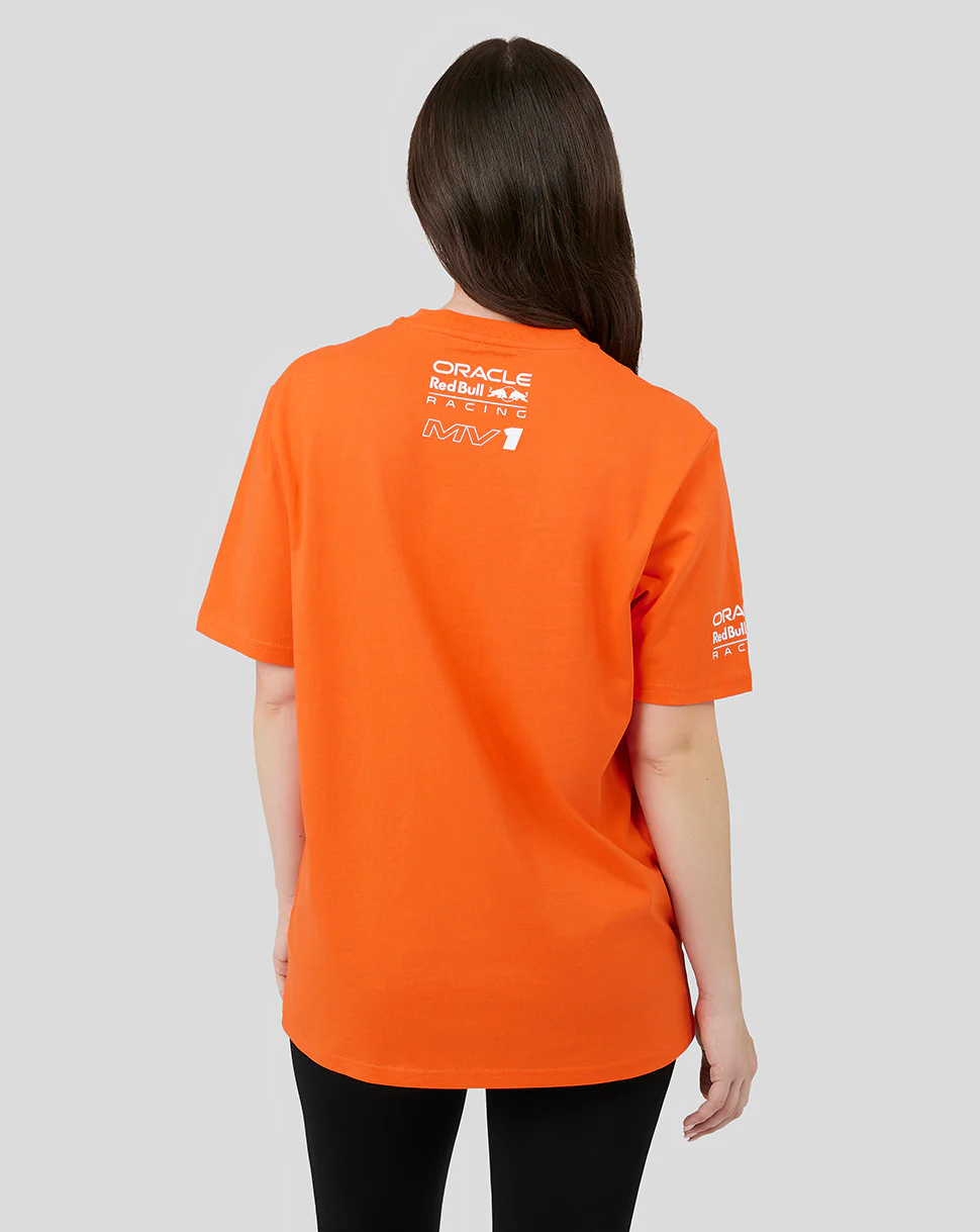 Oracle Red Bull Racing Unisex Driver Max Verstappen T-Shirt - Exotic Orange - Image 4