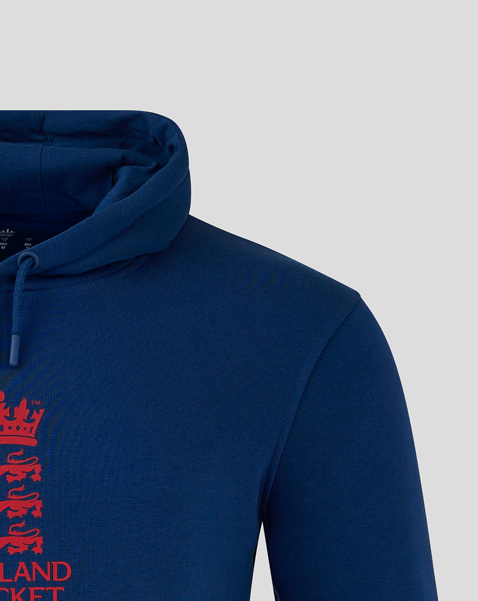 England Cricket Unisex 24/25 Core Overhead Hoodie - Navy - Image 2