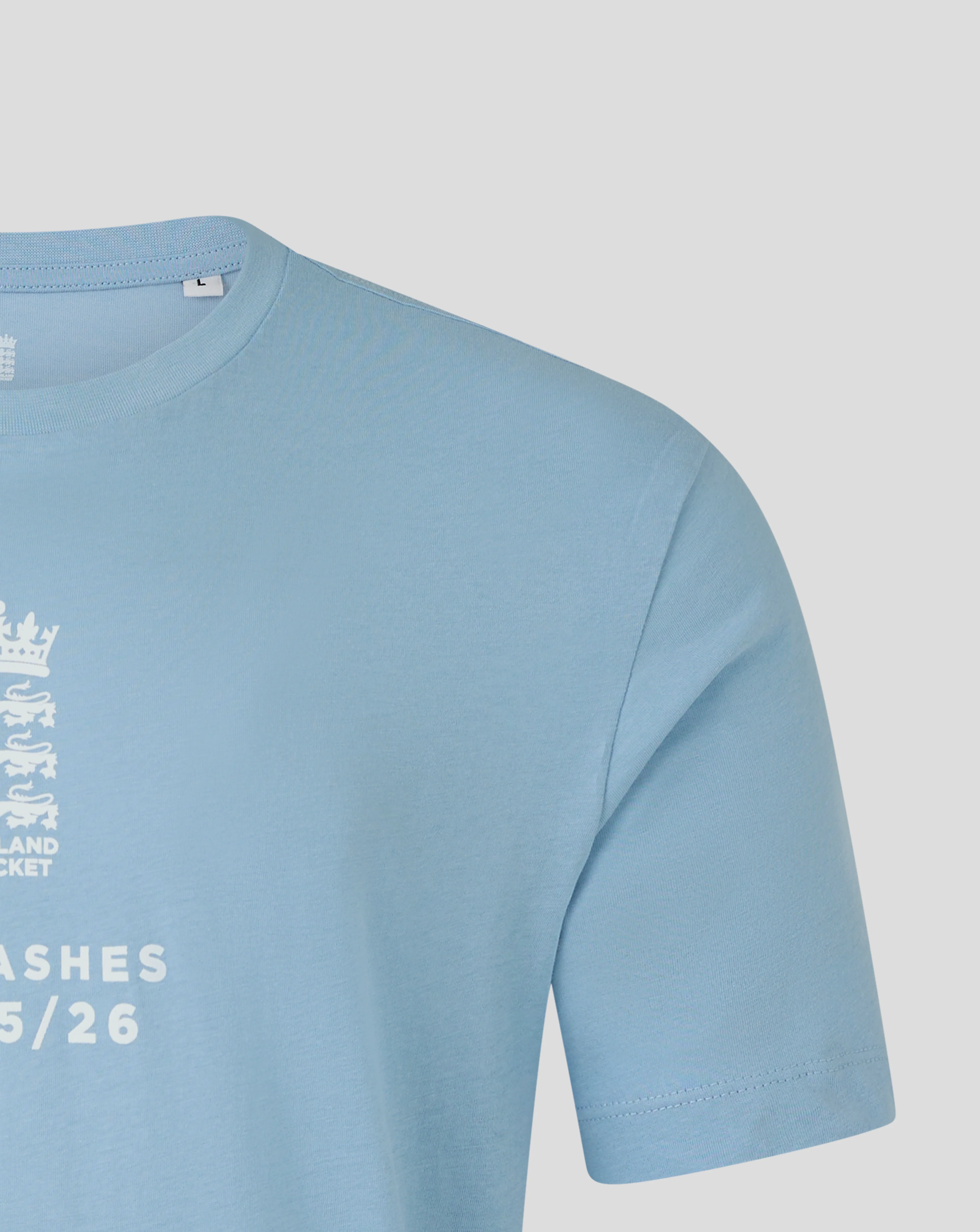 England Cricket Unisex 25/26 Essentials Ashes T-Shirt - Light Blue - Image 3