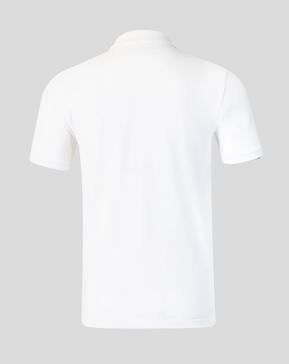 England Cricket Unisex 26/27 Essentials Crest Short Sleeve Polo - White - Image 2