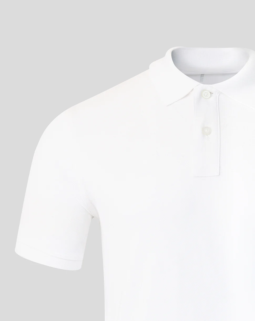 England Cricket Unisex 26/27 Essentials Crest Short Sleeve Polo - White - Image 3
