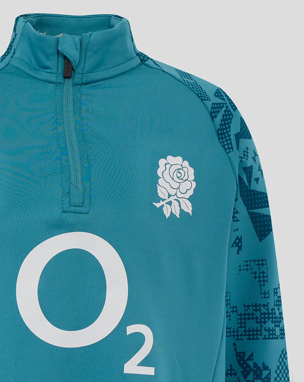 Junior England Rugby 25/26 Performance Midlayer Top - Storm Blue - Image 4