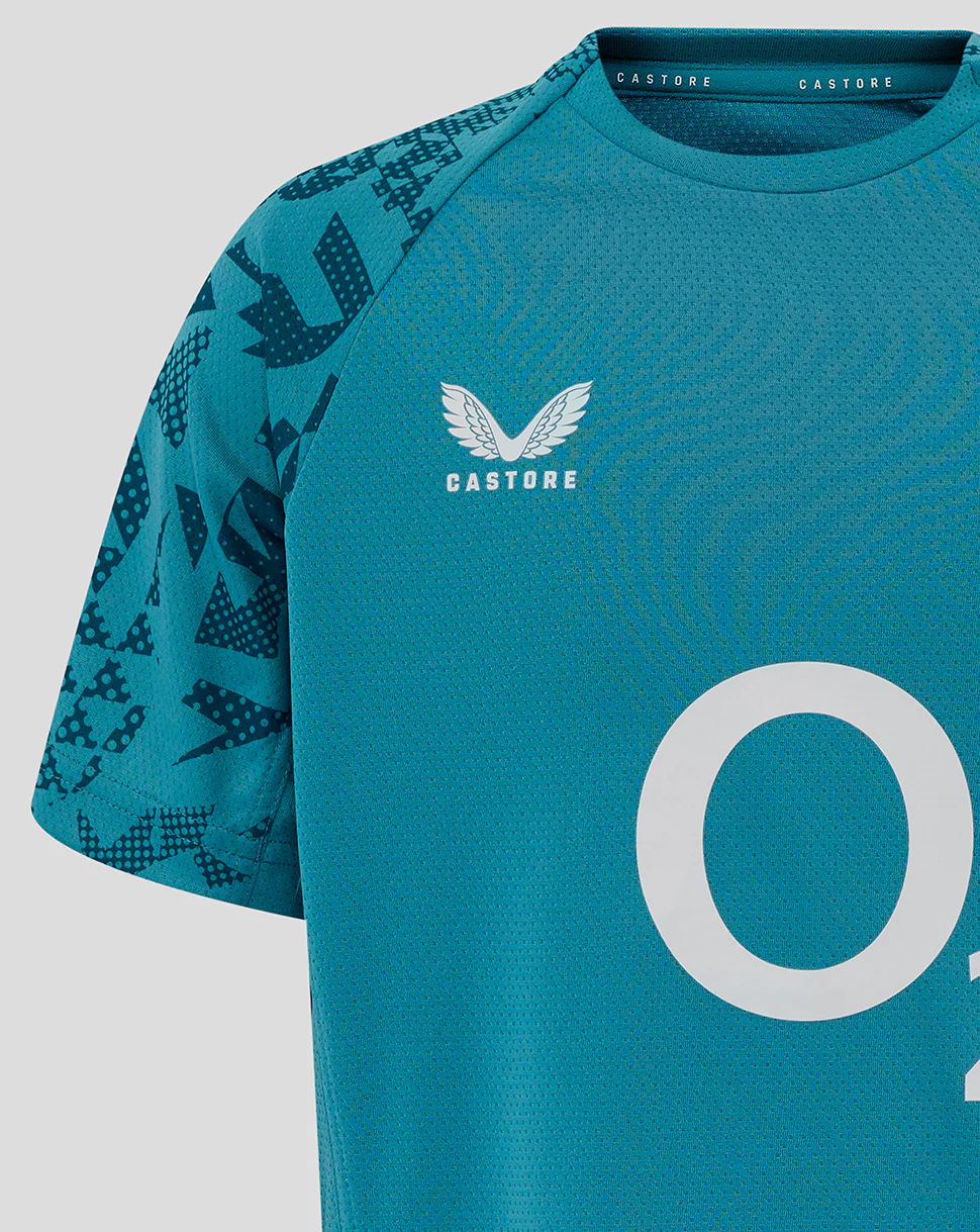 England Rugby Junior 25/26 Performance Short Sleeve Tee - Storm Blue - Image 4
