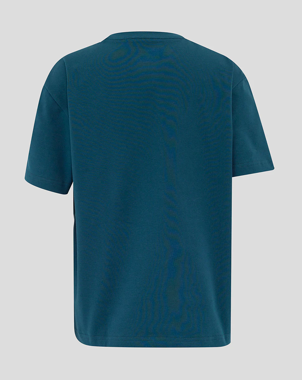 Junior England Rugby 25/26 Travel Short Sleeve T-Shirt - Reflecting Pond - Image 2