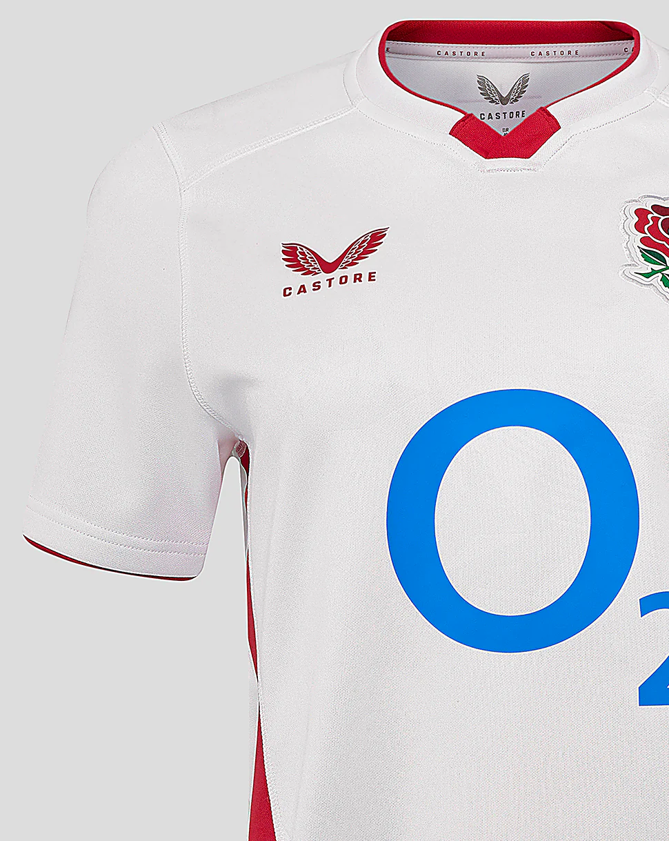 Women’s Fit England Rugby 25/26 Home Short Sleeve Shirt – Brilliant White - Image 4