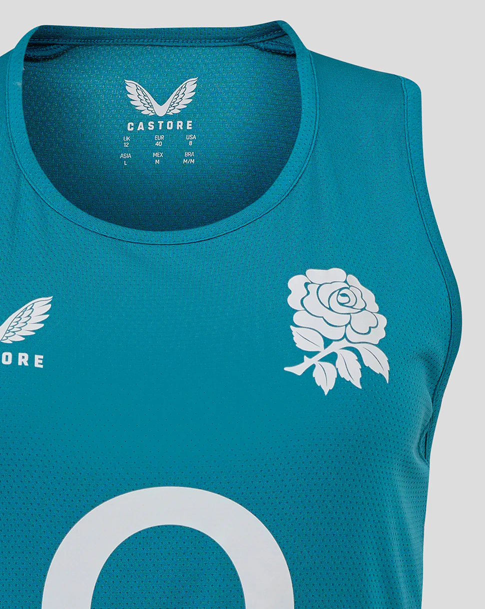 England Rugby Women’s 25/26 Performance Sleeveless Racer Back  – Storm Blue - Image 3