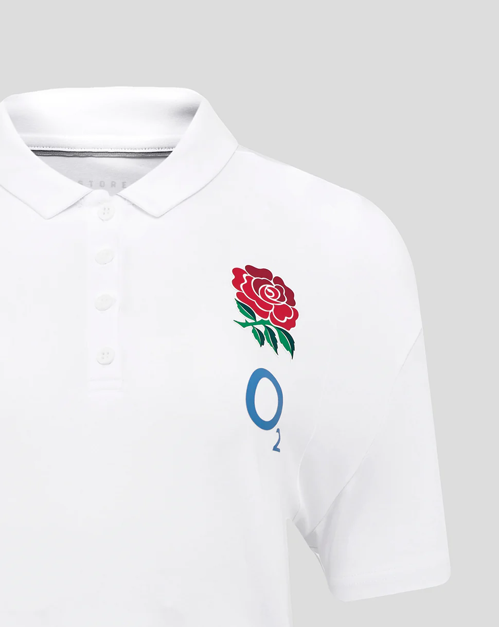 England Rugby Women's 25/26 Travel Polo - Brilliant White - Image 3