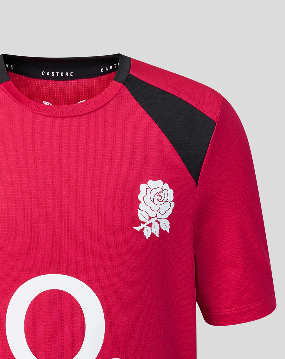 England Rugby Juniors 26/27 Training Short Sleeve T-Shirt - Red - Image 4