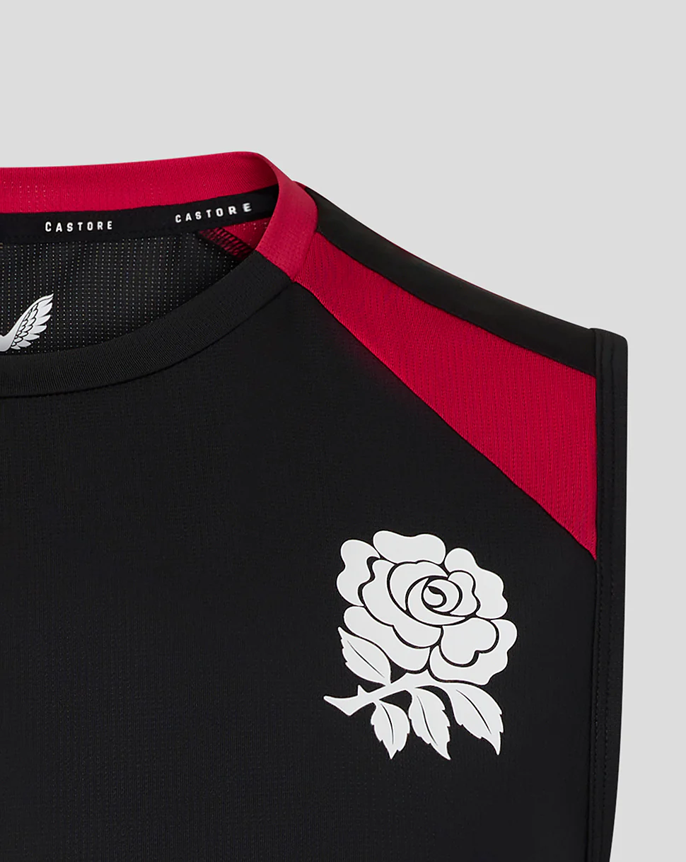 England Rugby Men's 26/27 Training Sleeveless T-Shirt - Black - Image 4