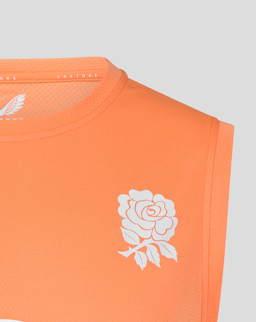 Men’s England Rugby Performance Sleeveless T Shirt O2 – Melon - Image 5