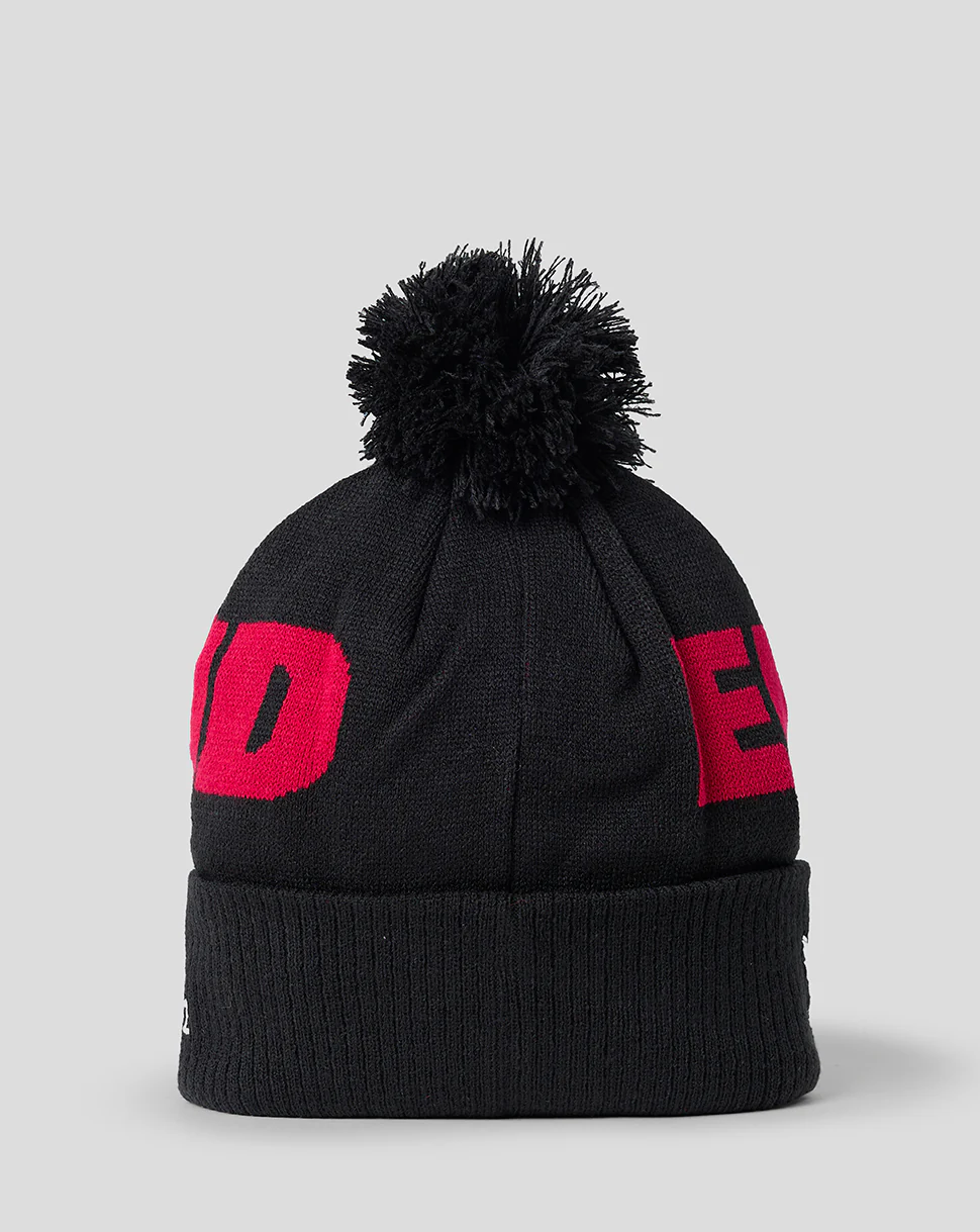 England Rugby Unisex 26/27 Bobble Beanie Hat - Black - Image 2