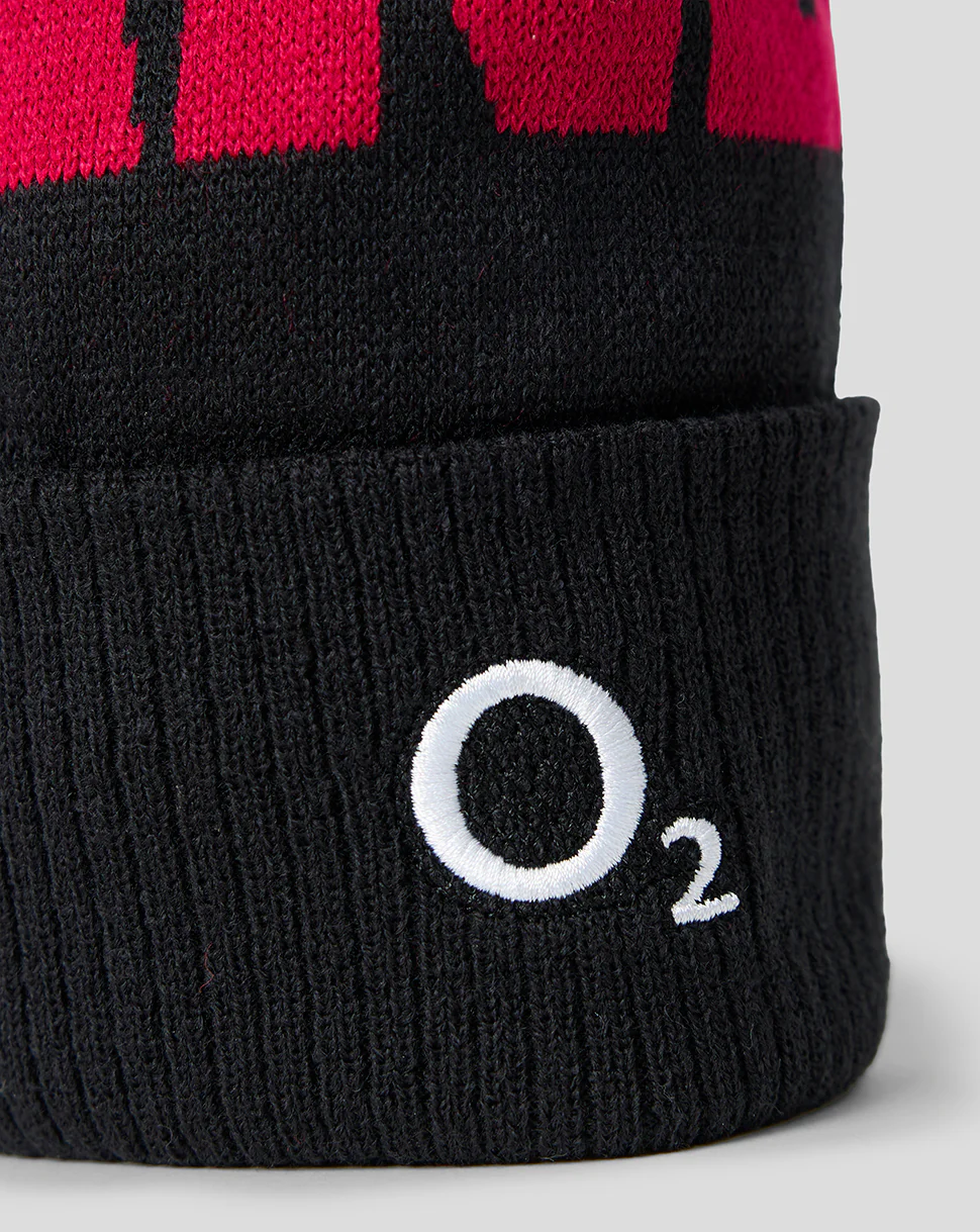 England Rugby Unisex 26/27 Bobble Beanie Hat - Black - Image 3