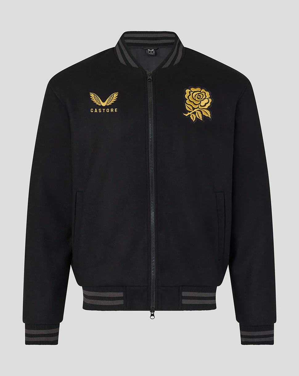 England Rugby x Undefeated x Castore Unisex Bomber Jacket - Black