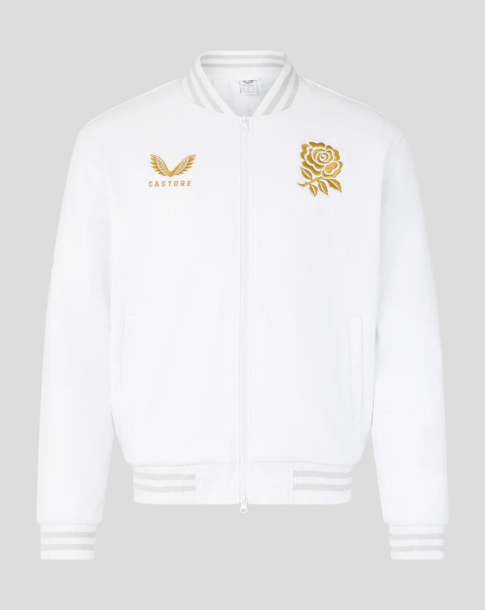 England Rugby x Undefeated x Castore Unisex Bomber Jacket - White