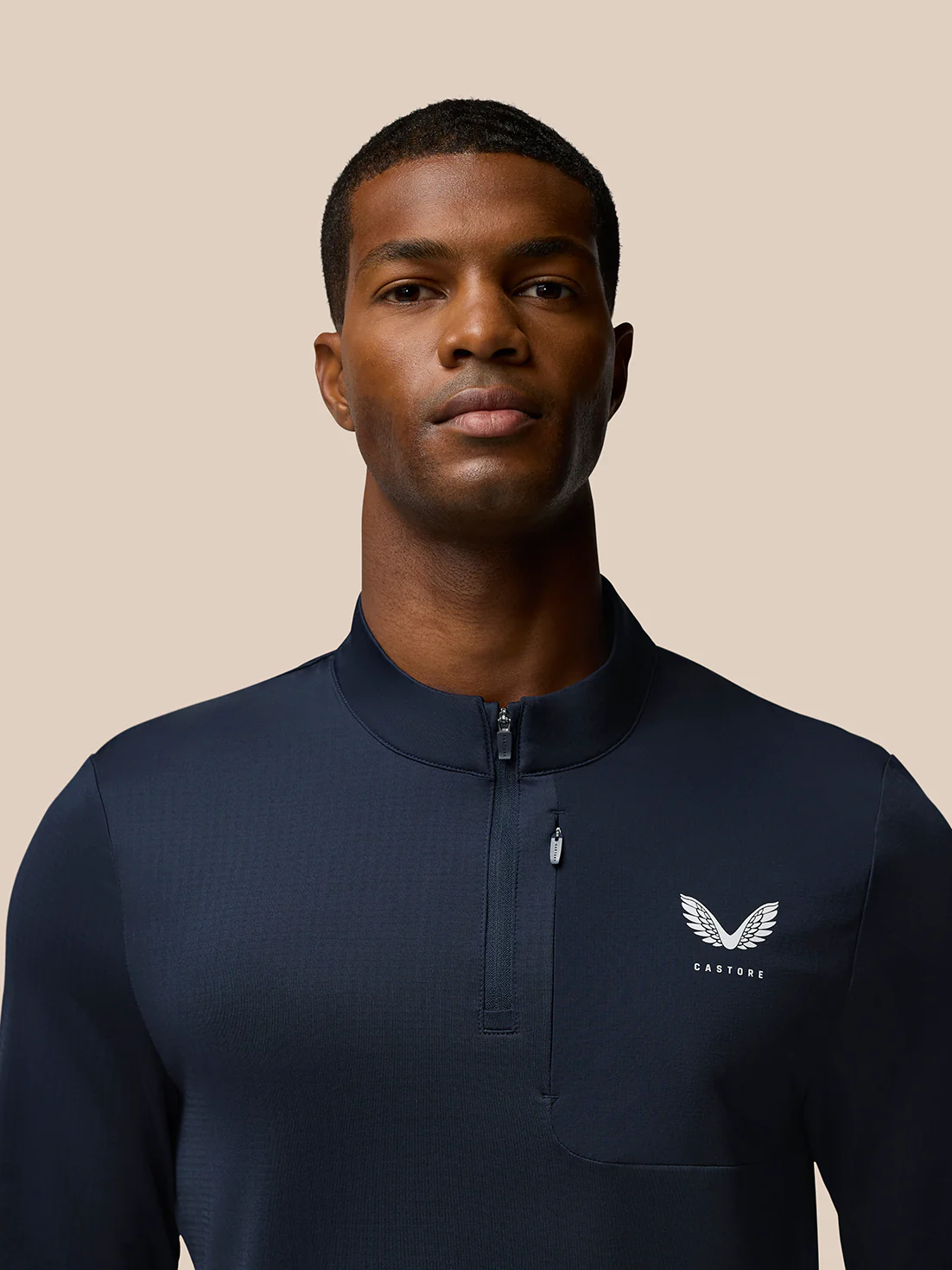 Flow Quarter Zip Sweater Top - Navy - Image 3