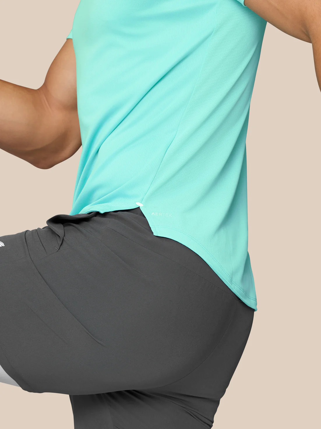 Flow Training Muscle Grip T-Shirt - Light Aqua - Image 6
