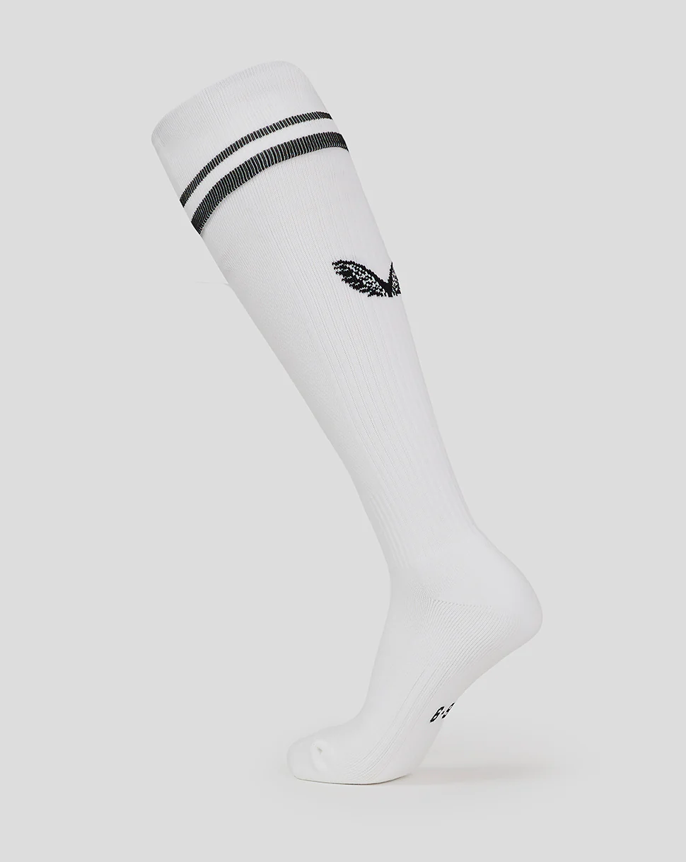 Football Sock With Stripe - White/ Black