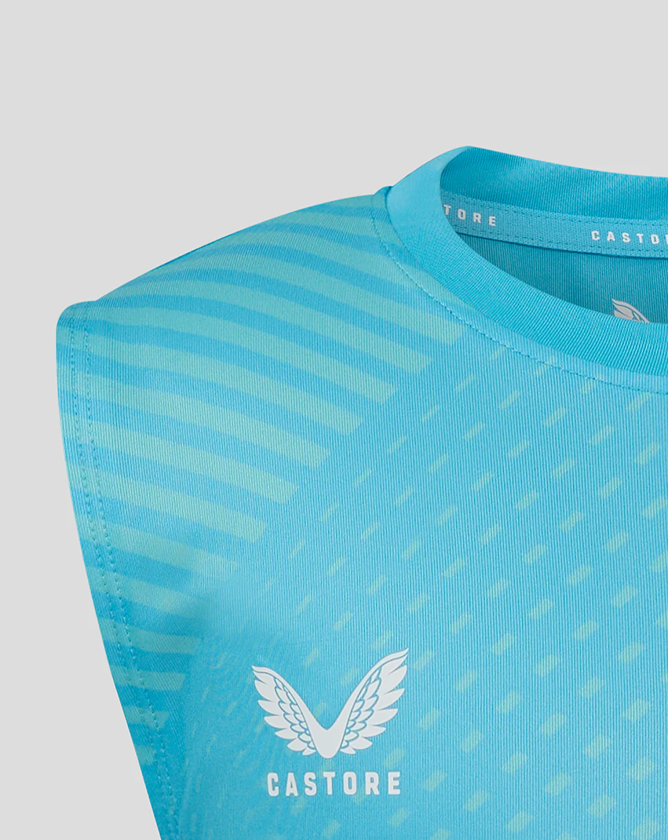 Geometric Printed ss Training Tee - Aquarius / Bachelor Button - Image 2