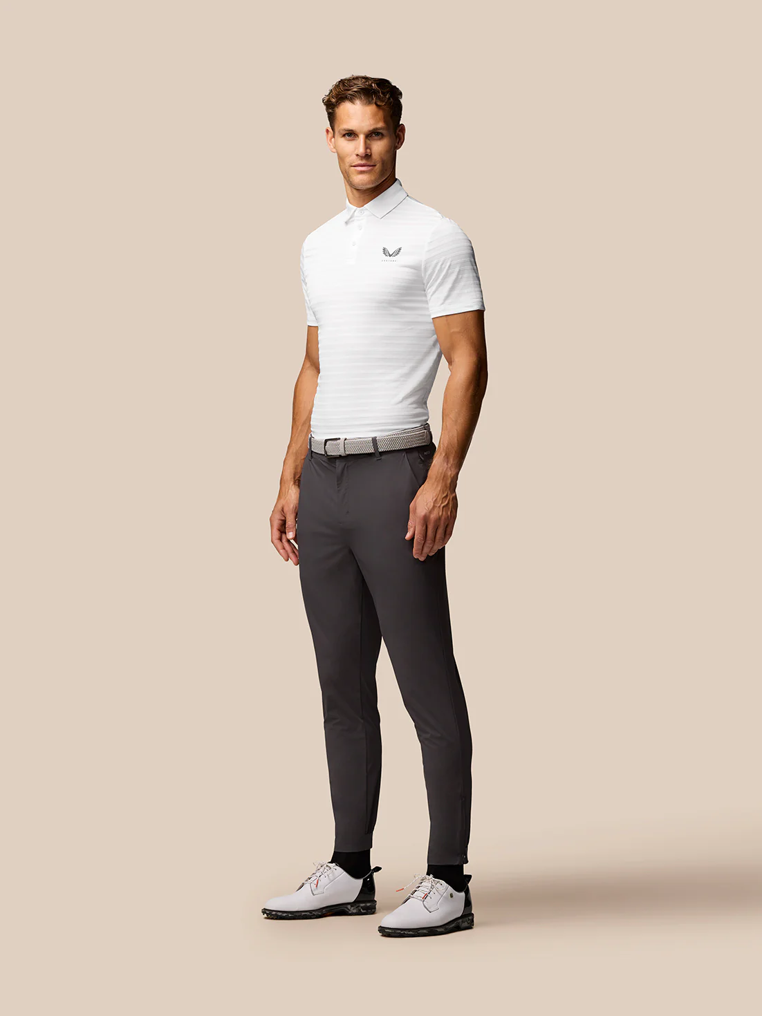 Golf Pinnacle Pique Stripe Polo - White - Image 6
