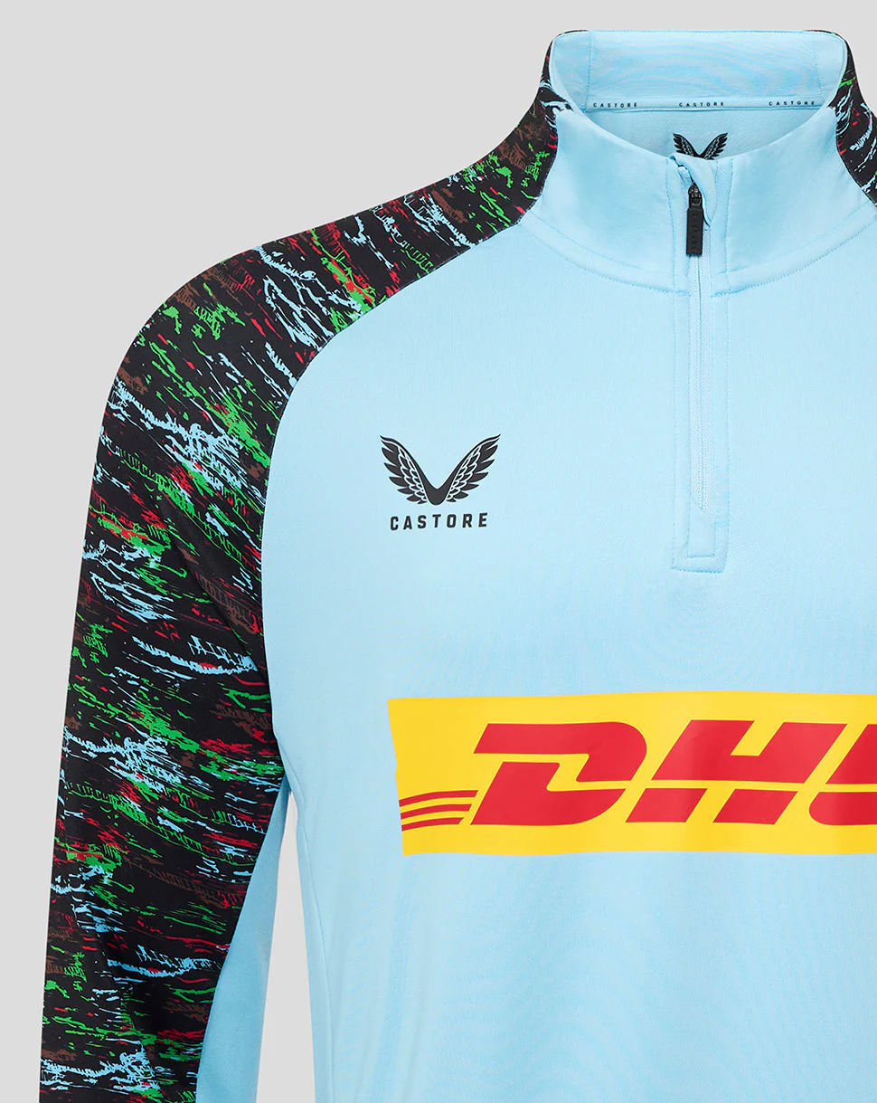 Harlequins Junior 25/26 Training 1/4 Zip - Sky Blue - Image 3