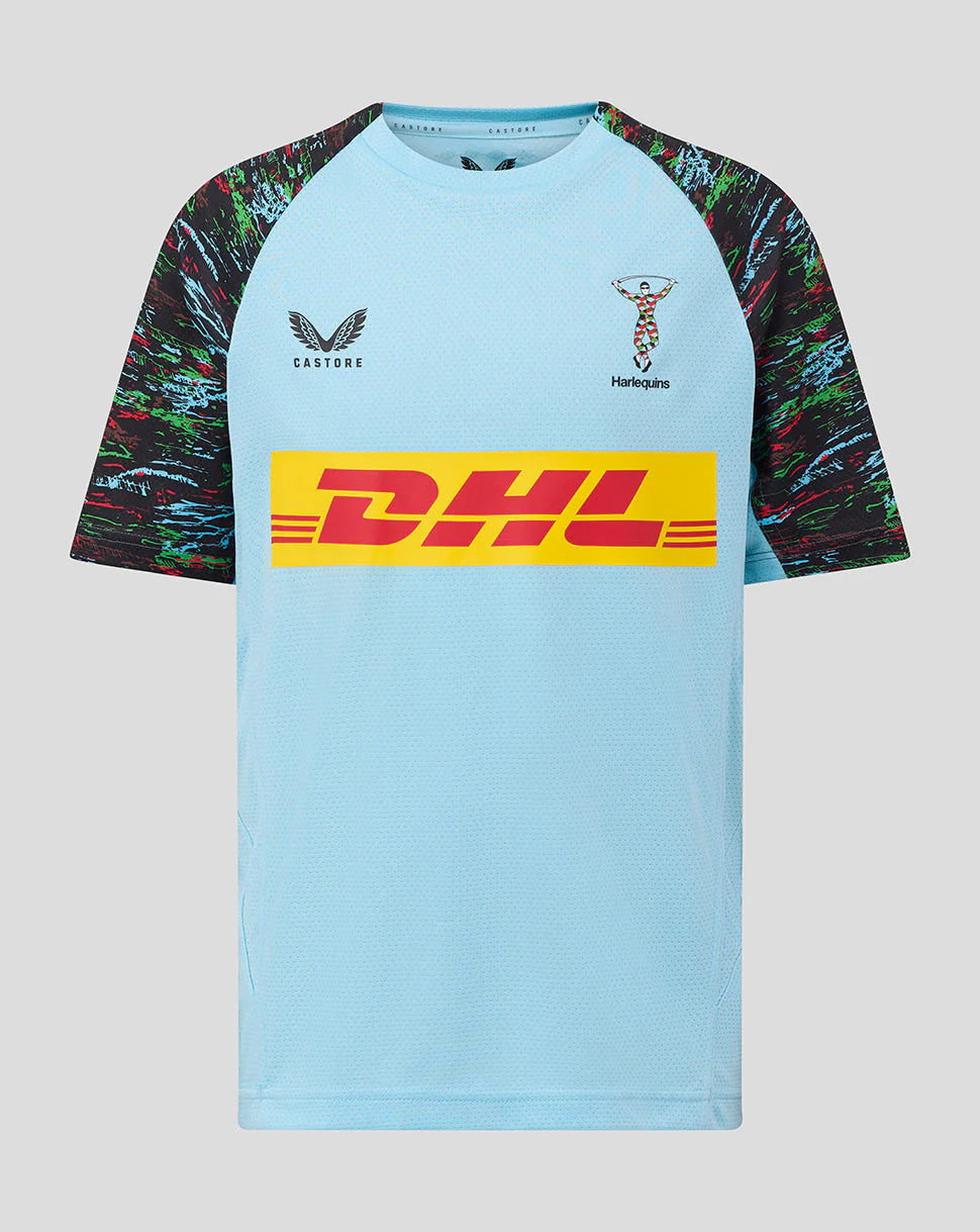 Harlequins Junior 25/26 Training Short Sleeve Tee - Sky Blue