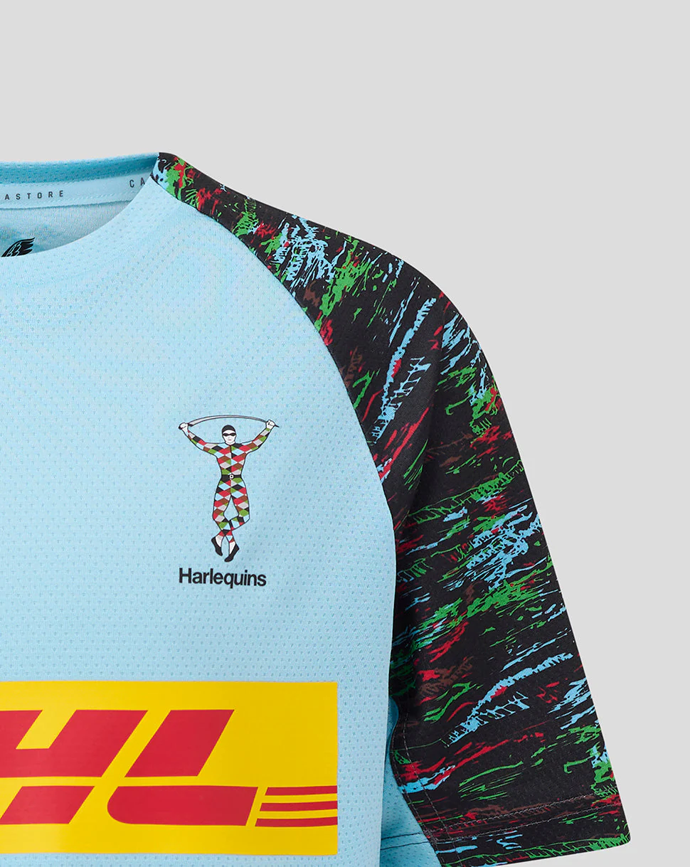 Harlequins Junior 25/26 Training Short Sleeve Tee - Sky Blue - Image 3