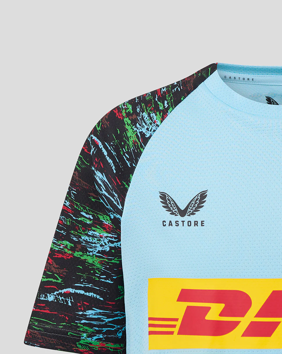 Harlequins Junior 25/26 Training Short Sleeve Tee - Sky Blue - Image 4