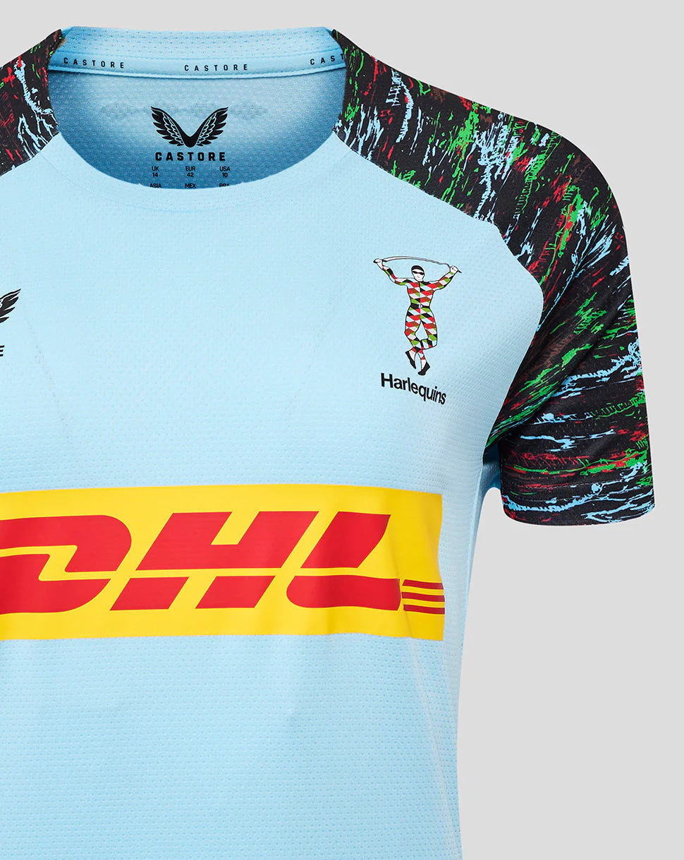 Harlequins Women's 25/26 Training Short Sleeve Tee - Sky Blue - Image 3