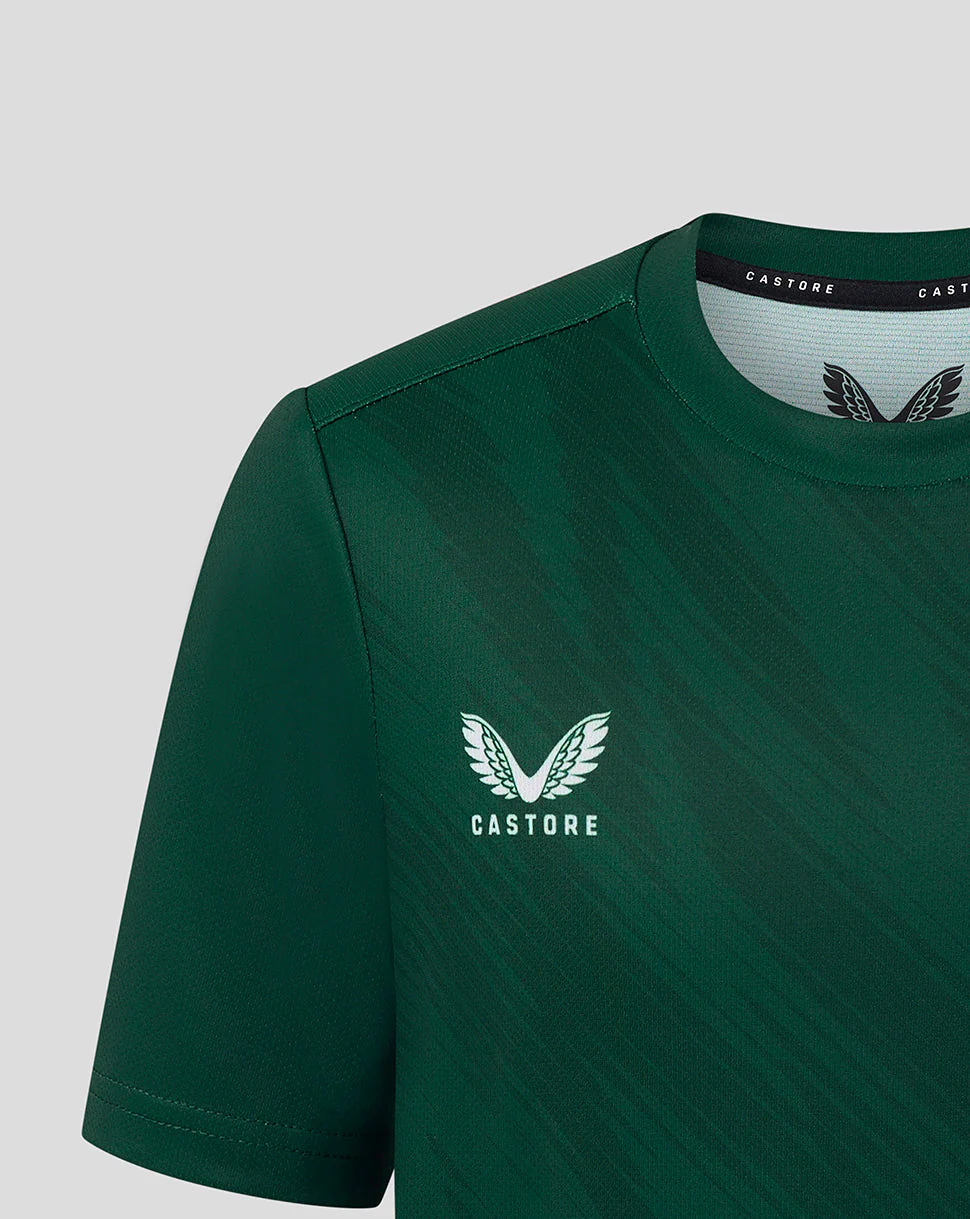 Leicester Tigers Junior 25/26 Warm Up T-Shirt - Dark Green - Image 2