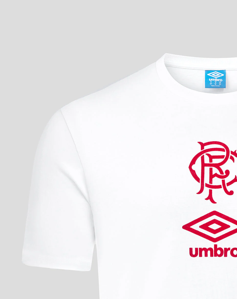Rangers Junior 25/26 Travel Short Sleeve Tee - White/Red - Image 3