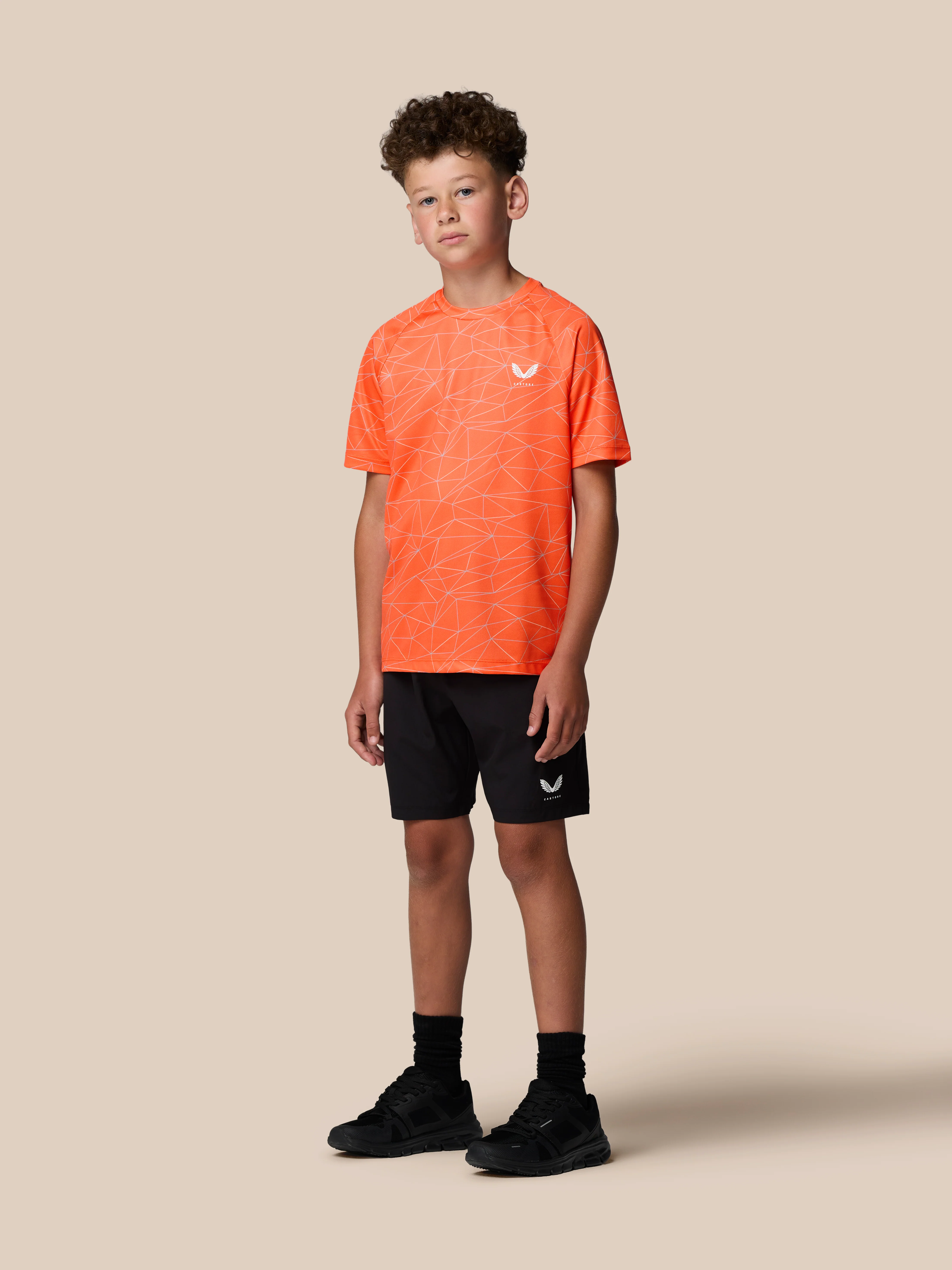 Junior’s Adapt All Over Print Short Sleeve T-Shirt - Bright Orange - Image 2