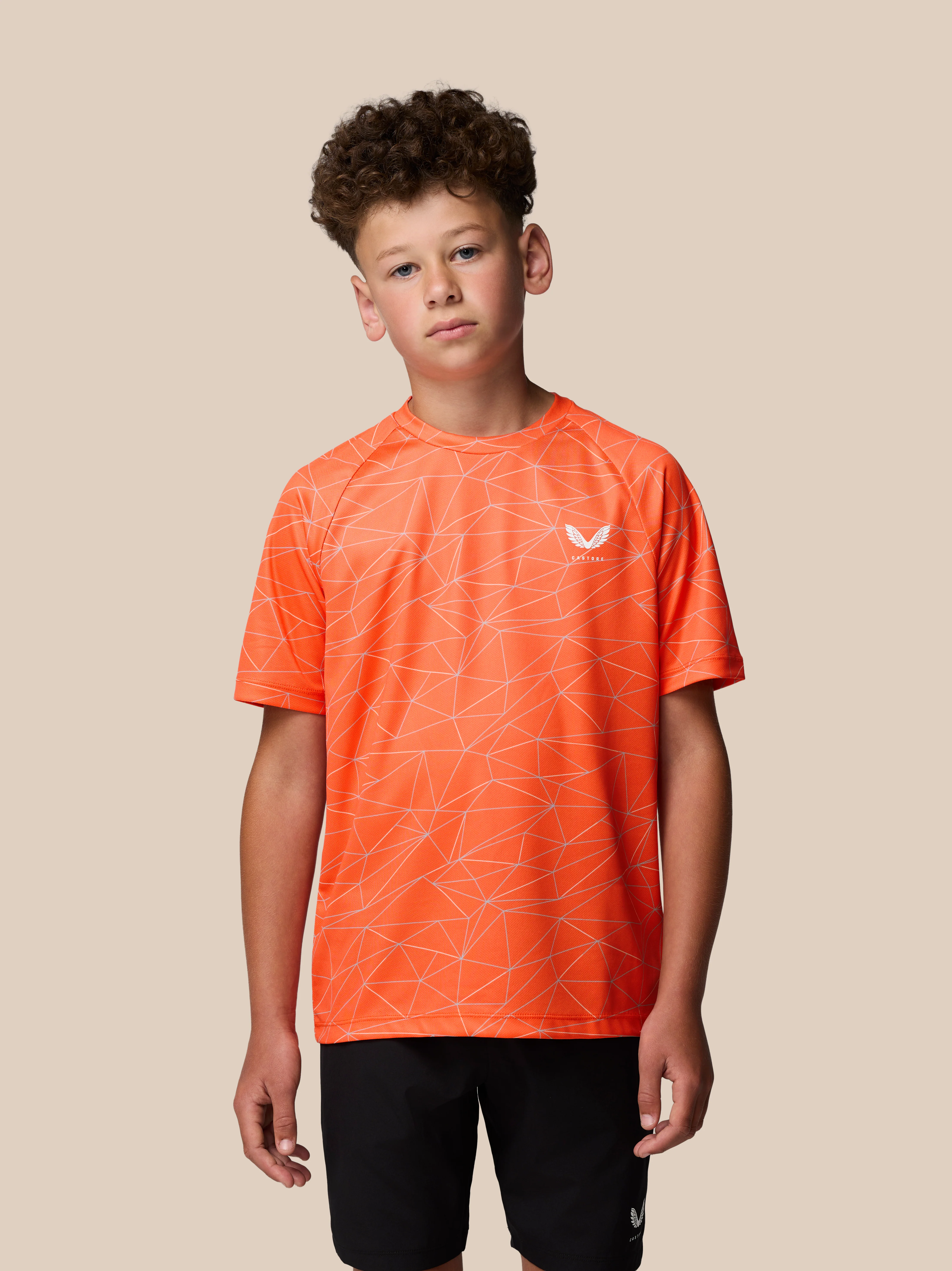 Junior’s Adapt All Over Print Short Sleeve T-Shirt - Bright Orange - Image 3