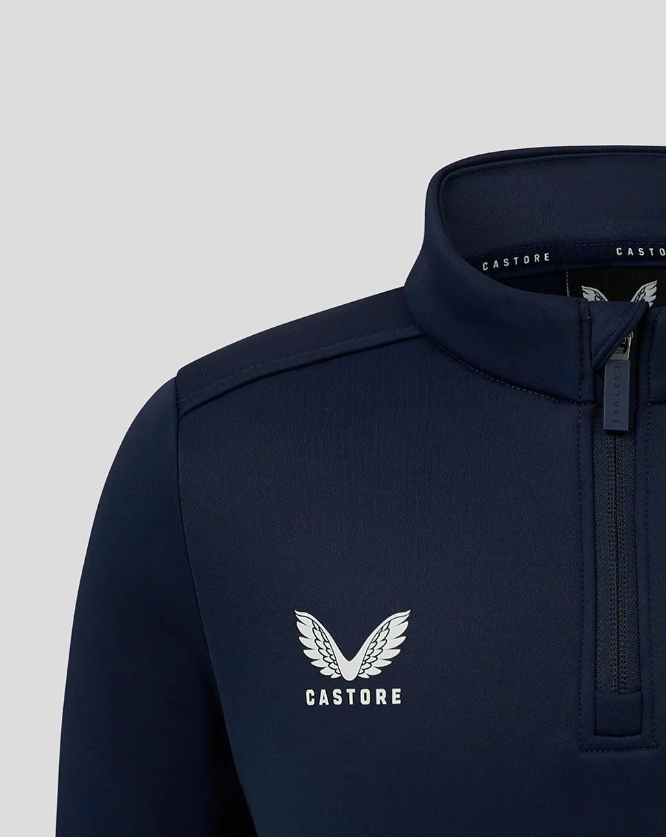 Junior Fleece Lined 1/4 Zip - Peacoat - Image 3