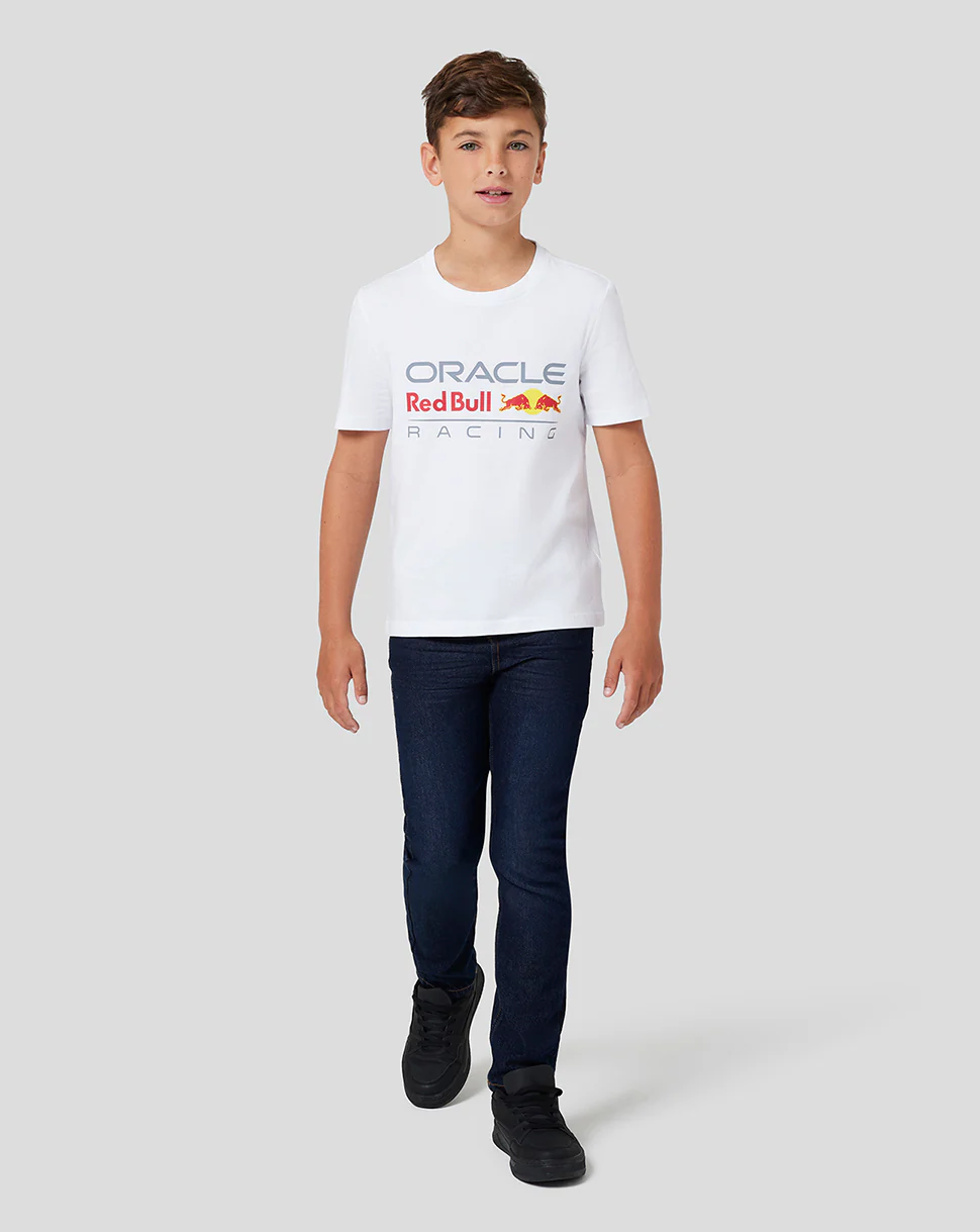 Oracle Red Bull Racing Junior Large Front Logo T-Shirt - White - Image 5