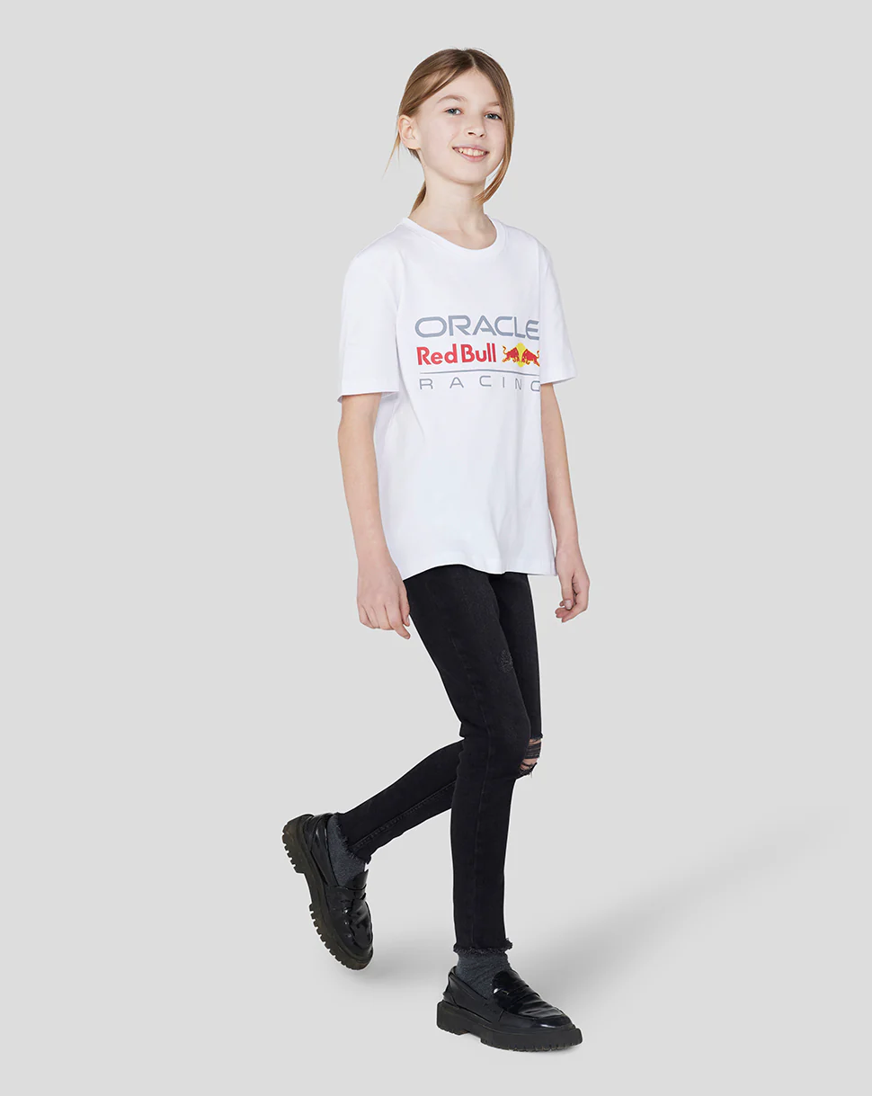 Oracle Red Bull Racing Junior Large Front Logo T-Shirt - White - Image 6