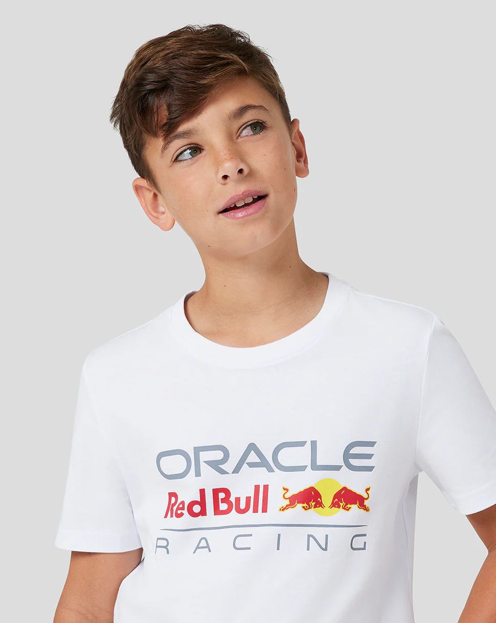 Oracle Red Bull Racing Junior Large Front Logo T-Shirt - White - Image 9