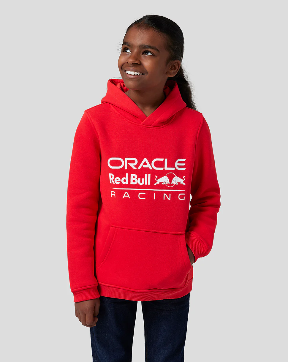 Junior Oracle Red Bull Racing Core Overhead Hoodie - Flame Scarlet - Image 4