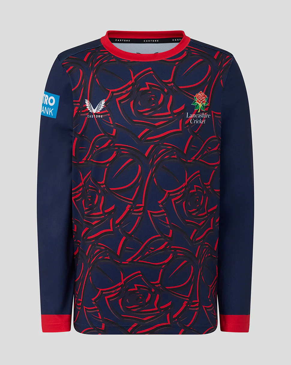 Lancashire Cricket Junior 26/27 ODI Long Sleeve Jersey - Peacoat