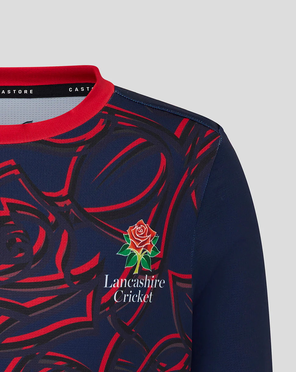 Lancashire Cricket Junior 26/27 ODI Long Sleeve Jersey - Peacoat - Image 5