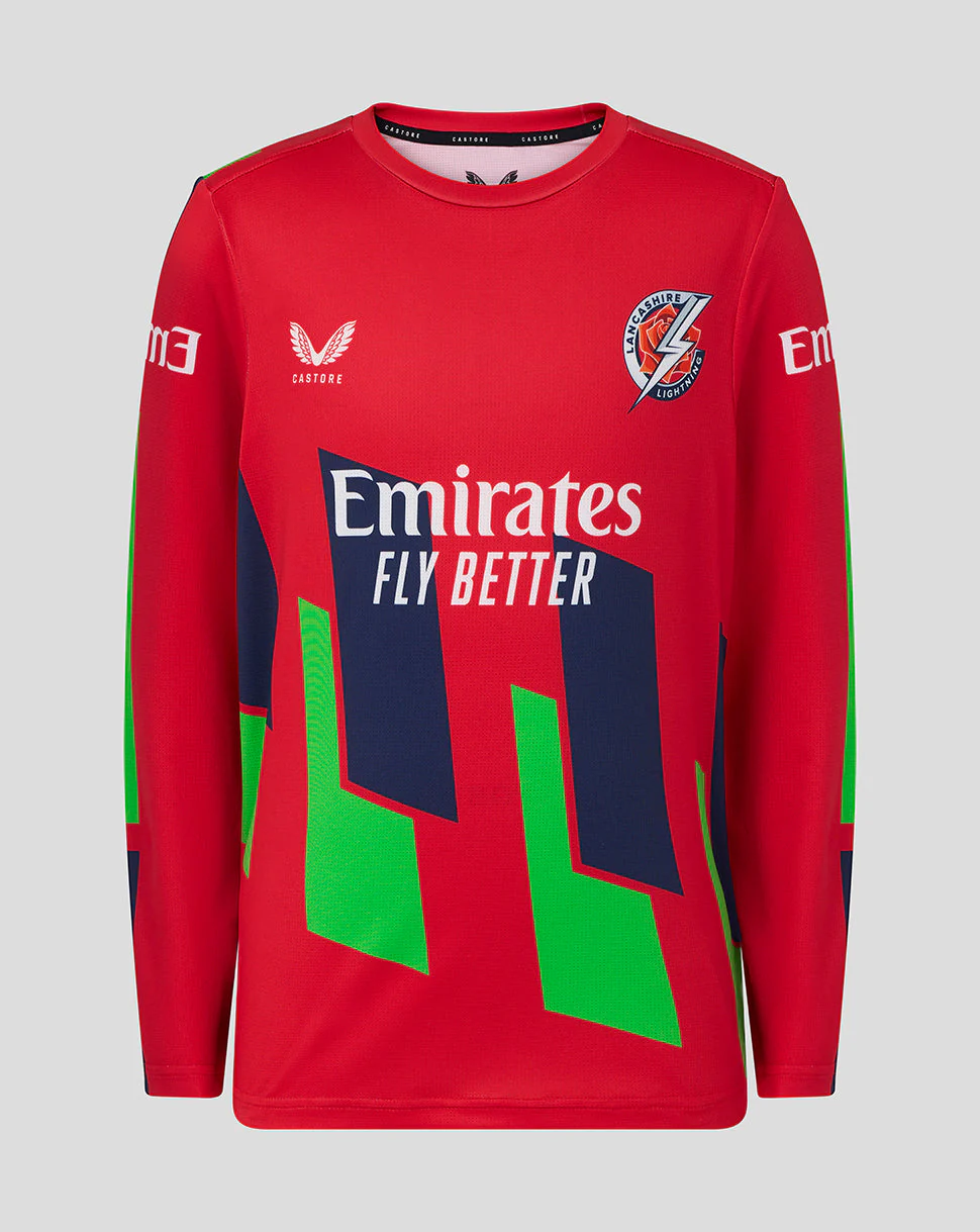 Lancashire Cricket Junior 26/27 T20 Long Sleeve Jersey - Red